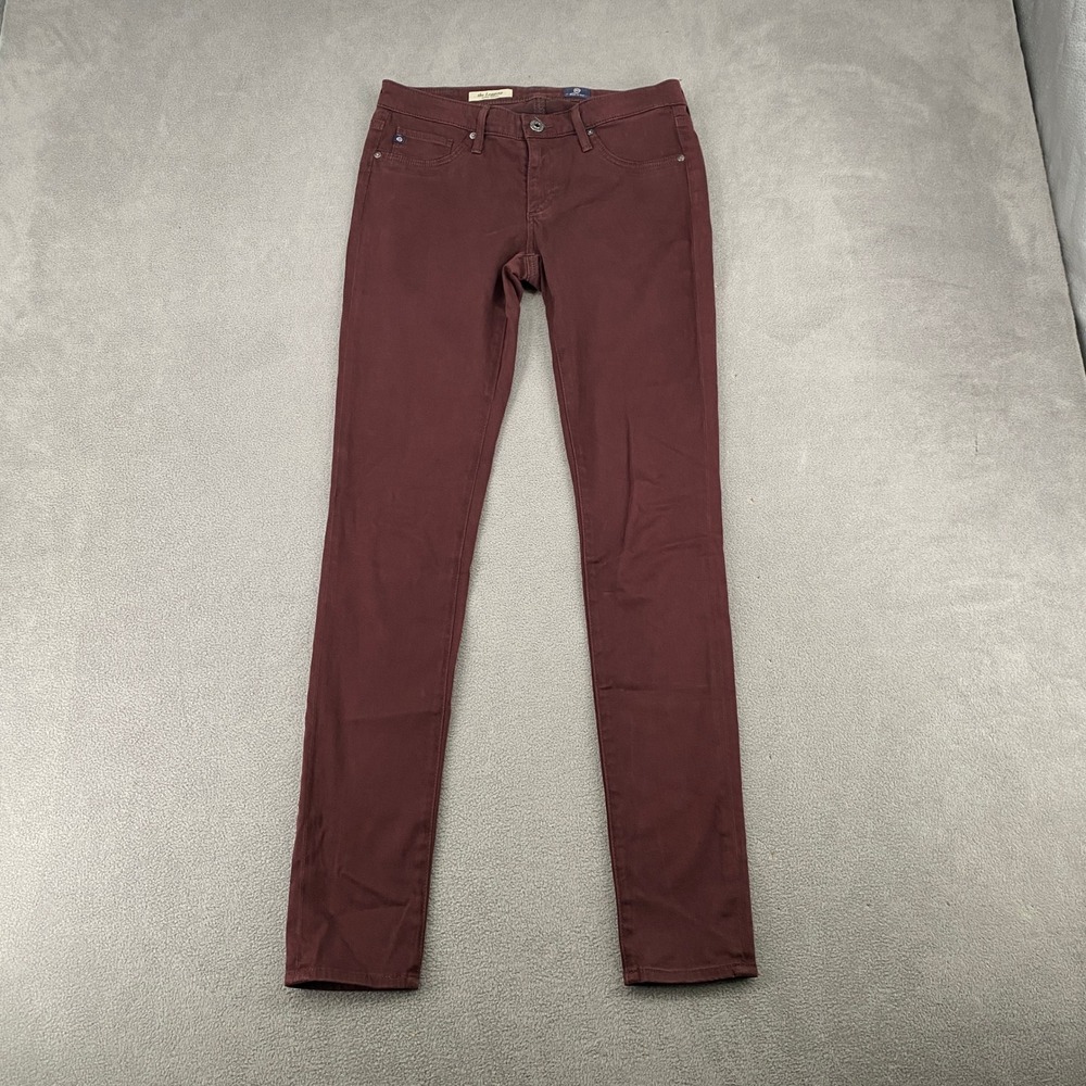 AG Adriano Goldschmied The Legging Super Skinny Burgundy Jeans 26R LSN1288 BOR